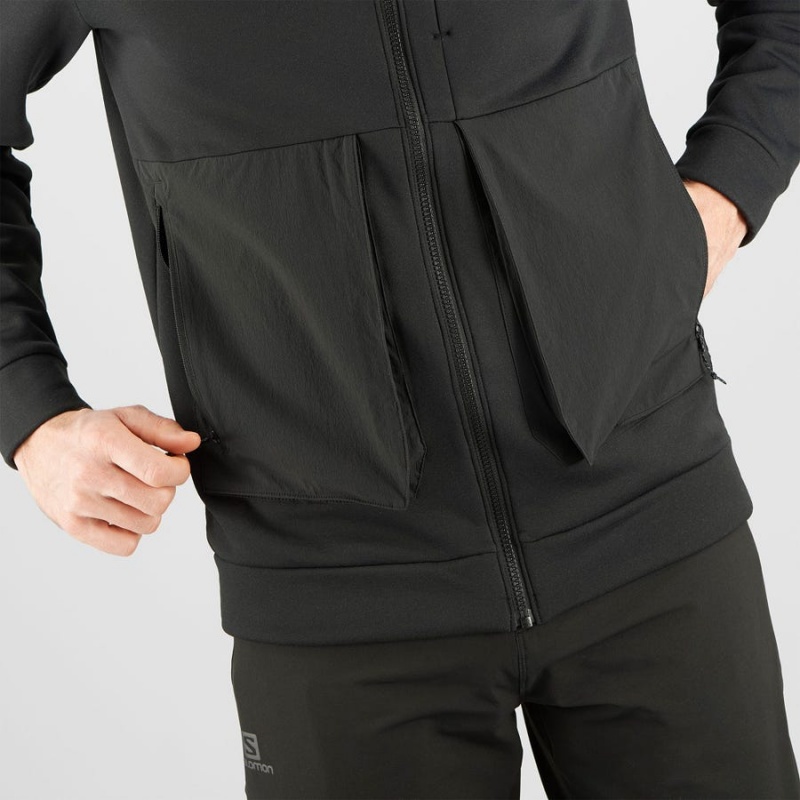 Sudadera con Capucha Salomon ESSENTIAL WARM FLEECE Hombre Negras | EC2428HAP