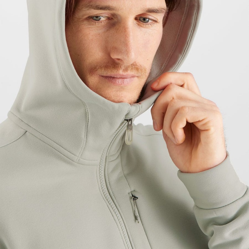 Sudadera con Capucha Salomon ESSENTIAL WARM FLEECE Hombre Beige | EC2429JPQ