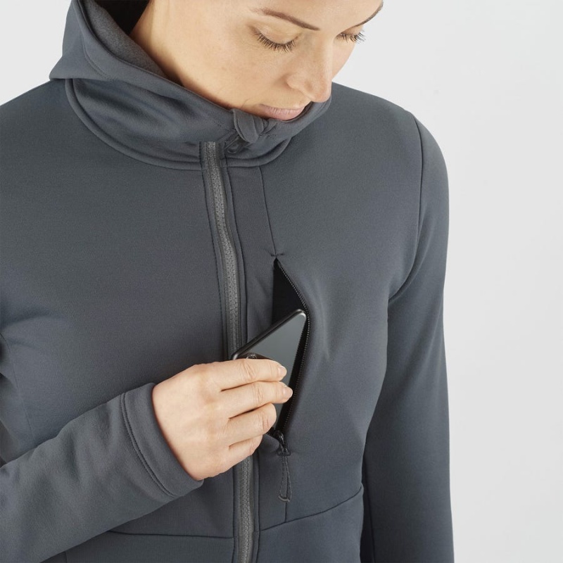 Sudadera con Capucha Salomon ESSENTIAL XWARM Mujer Negras | EC3121MQZ