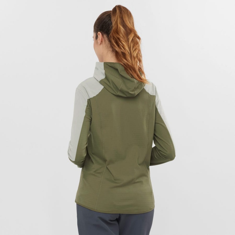 Sudadera con Capucha Salomon OUTLINE ALL SEASON HYBRID Mujer Verde Oliva | EC3088KOR