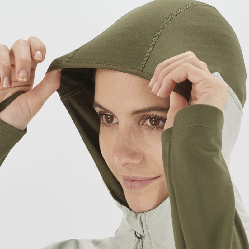 Sudadera con Capucha Salomon OUTLINE ALL SEASON HYBRID Mujer Verde Oliva | EC3088KOR