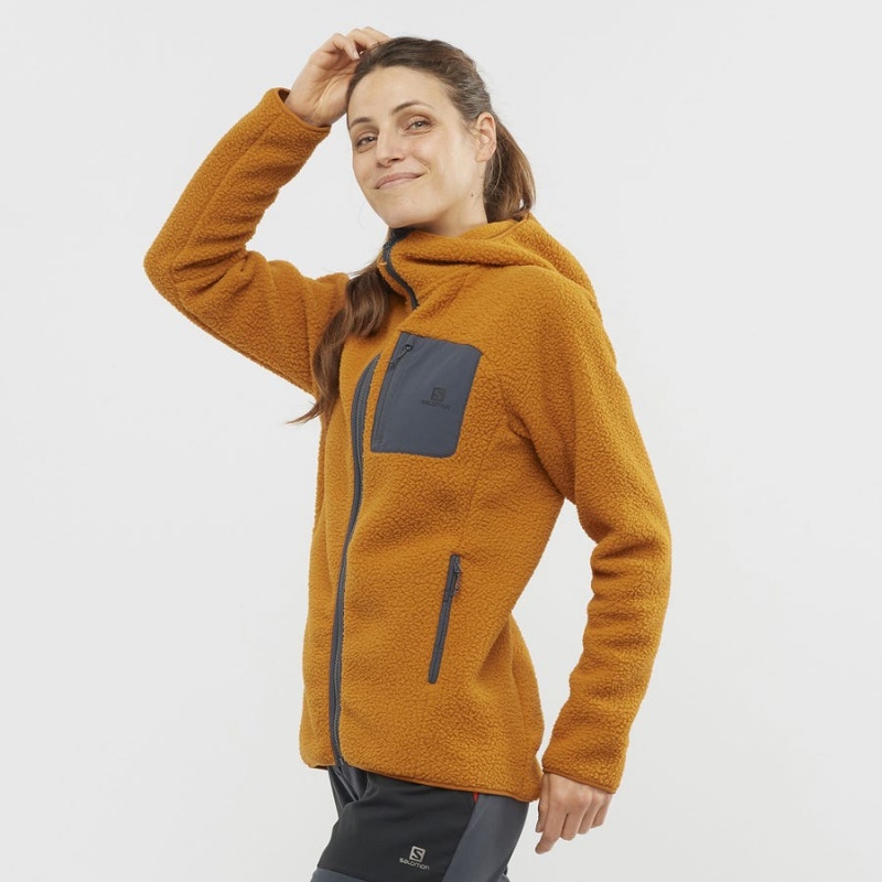 Sudadera con Capucha Salomon OUTLINE WARM TEDDY Mujer Naranjas | EC3124EBC