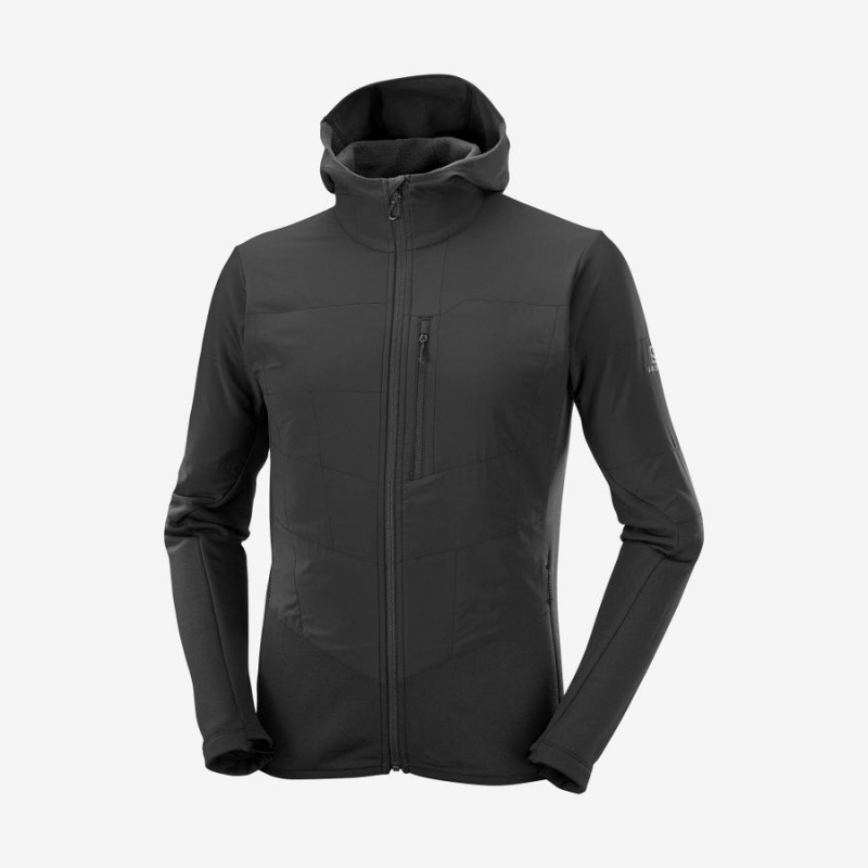 Sudadera con Capucha Salomon OUTLINE WARM HYBRID Hombre Negras | EC2414ZUT