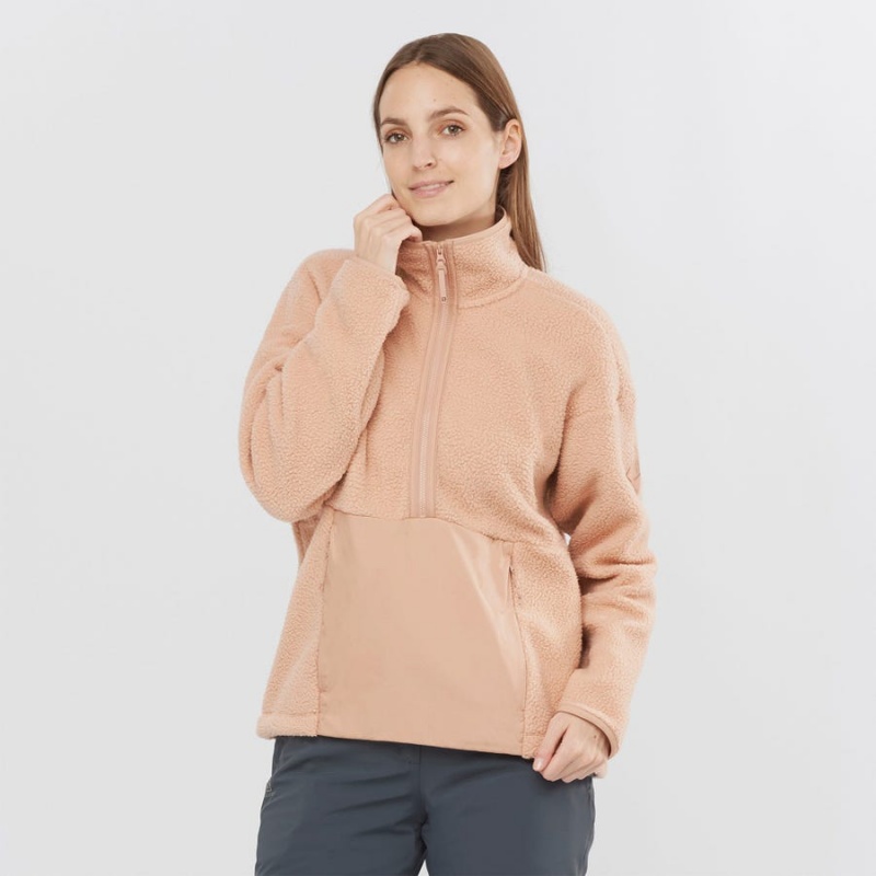 Sudadera con Capucha Salomon SNOWSHELTER TEDDY Mujer Rosas | EC3115ZUT