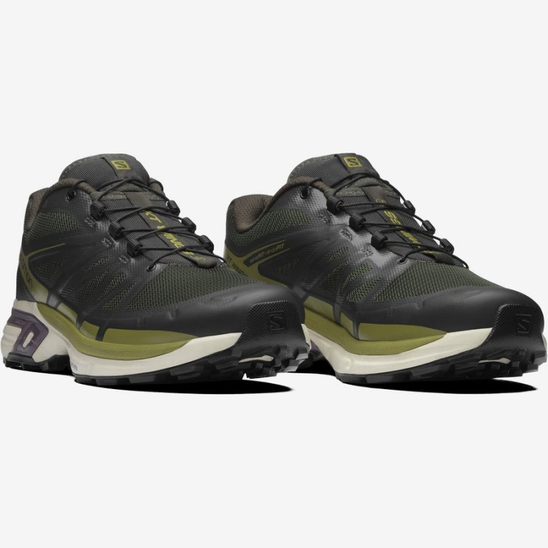 Zapatillas Salomon XT-WINGS 2 Hombre Negras Verde Oliva | EC2208QMA