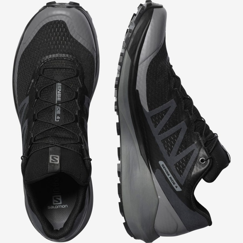 Zapatillas Trail Running Salomon SENSE RIDE 4 GORE-TEX INVISIBLE FIT Hombre Negras Negras | EC2106VRW