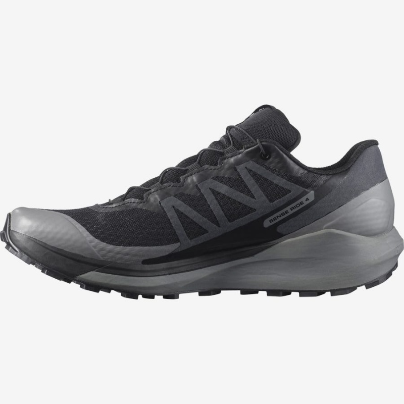 Zapatillas Trail Running Salomon SENSE RIDE 4 GORE-TEX INVISIBLE FIT Hombre Negras Negras | EC2106VRW