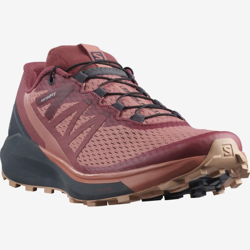 Zapatillas Trail Running Salomon SENSE RIDE 4 Mujer Moradas Naranjas | EC2874SGL