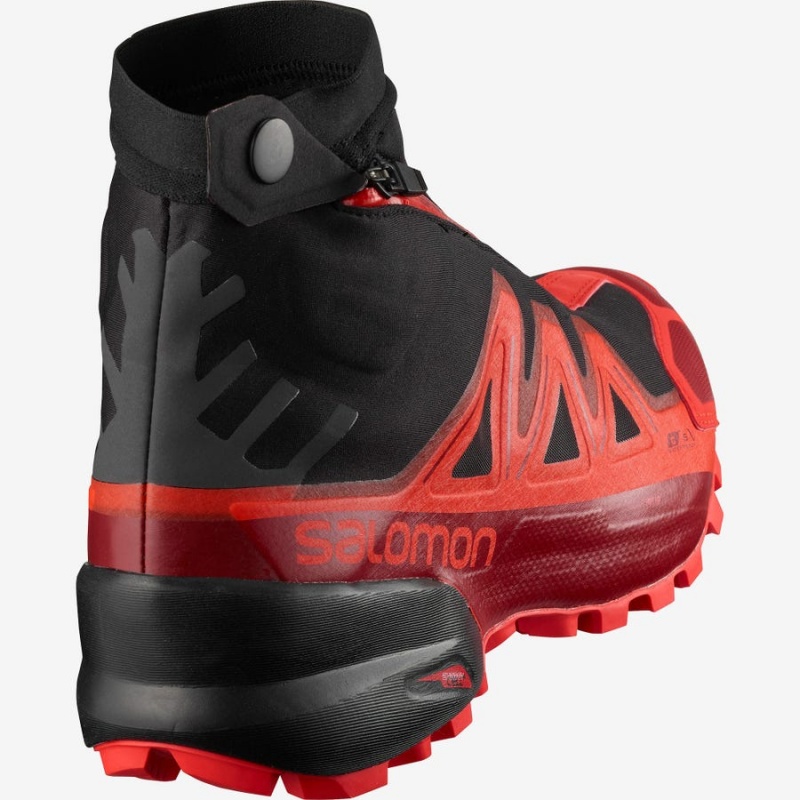 Zapatillas Trail Running Salomon SNOWSPIKE CLIMASALOMON™ WATERPROOF Mujer Negras Rojas | EC2879JPQ