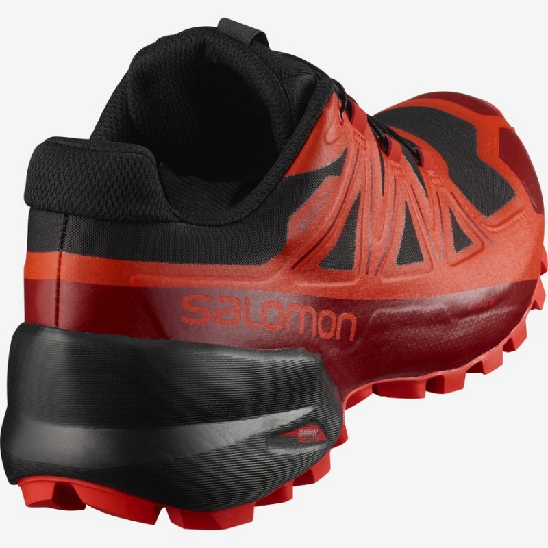 Zapatillas Trail Running Salomon SPIKECROSS 5 GORE-TEX Hombre Negras Rojas | EC2100JPQ