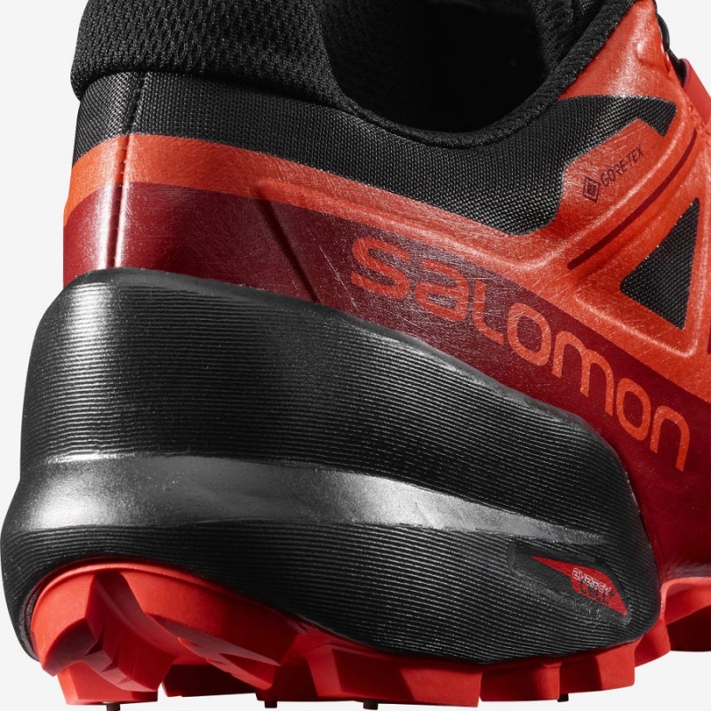 Zapatillas Trail Running Salomon SPIKECROSS 5 GORE-TEX Hombre Negras Rojas | EC2100JPQ