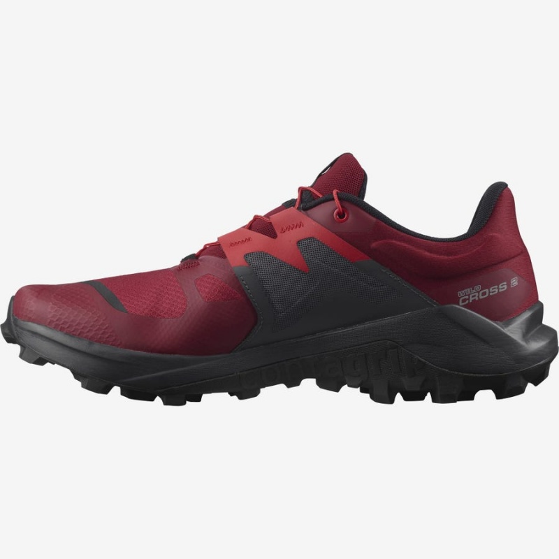 Zapatillas Trail Running Salomon WILDCROSS 2 Hombre Negras Rojas | EC2103ZUT