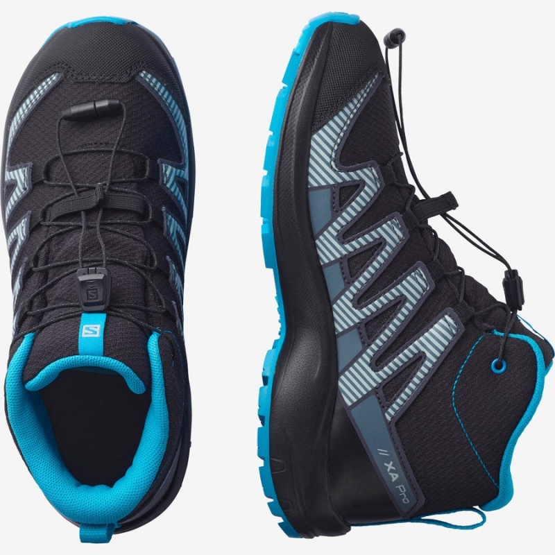 Zapatillas Trail Running Salomon XA PRO V8 MID CLIMASALOMON™ WATERPROOF Niños Negras | EC3597ILH