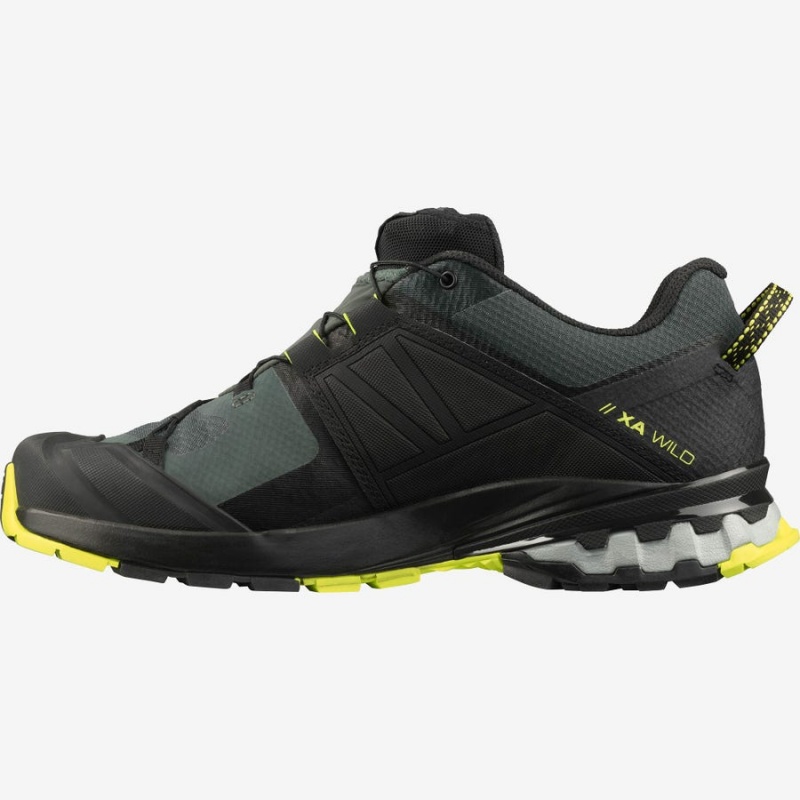 Zapatillas Trail Running Salomon XA WILD GORE-TEX Hombre Negras Verde Oliva | EC2124FDN