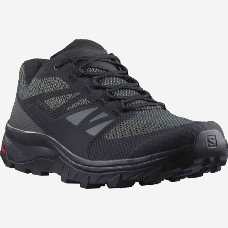 Zapatillas de Senderismo Salomon OUTLINE WIDE GORE-TEX Hombre Negras | EC2015EBC