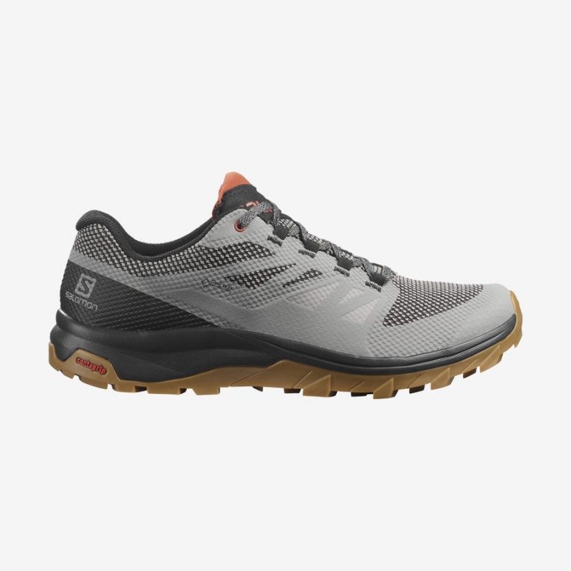 Zapatillas de Senderismo Salomon OUTLINE GORE-TEX Hombre Gris Negras | EC2027GSO