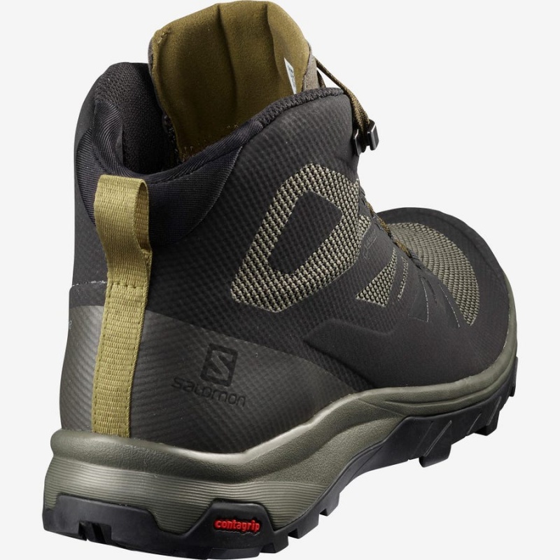 Zapatillas de Senderismo Salomon OUTLINE MID GORE-TEX Hombre Verde Oliva Negras | EC2028HAP