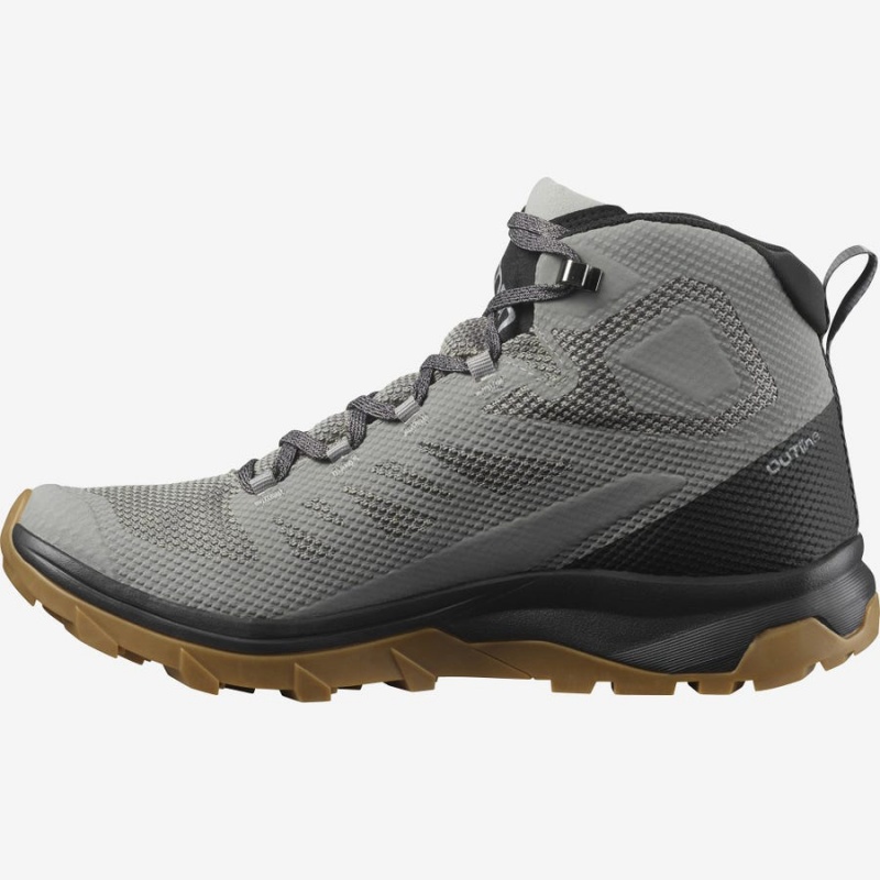 Zapatillas de Senderismo Salomon OUTLINE MID GORE-TEX Hombre Gris Negras | EC2029JPQ