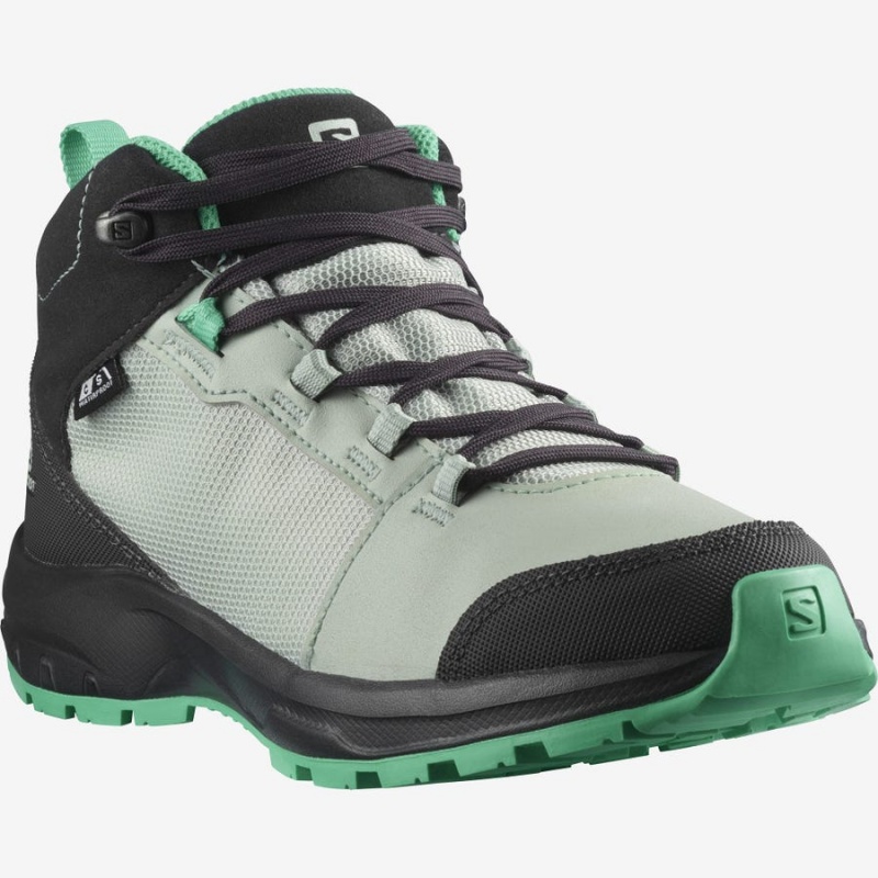 Zapatillas de Senderismo Salomon OUTWARD CLIMASALOMON™ WATERPROOF Niños Verde Menta | EC3585CTV