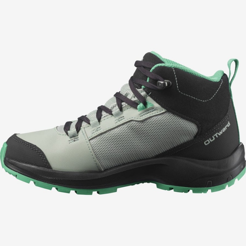 Zapatillas de Senderismo Salomon OUTWARD CLIMASALOMON™ WATERPROOF Niños Verde Menta | EC3585CTV