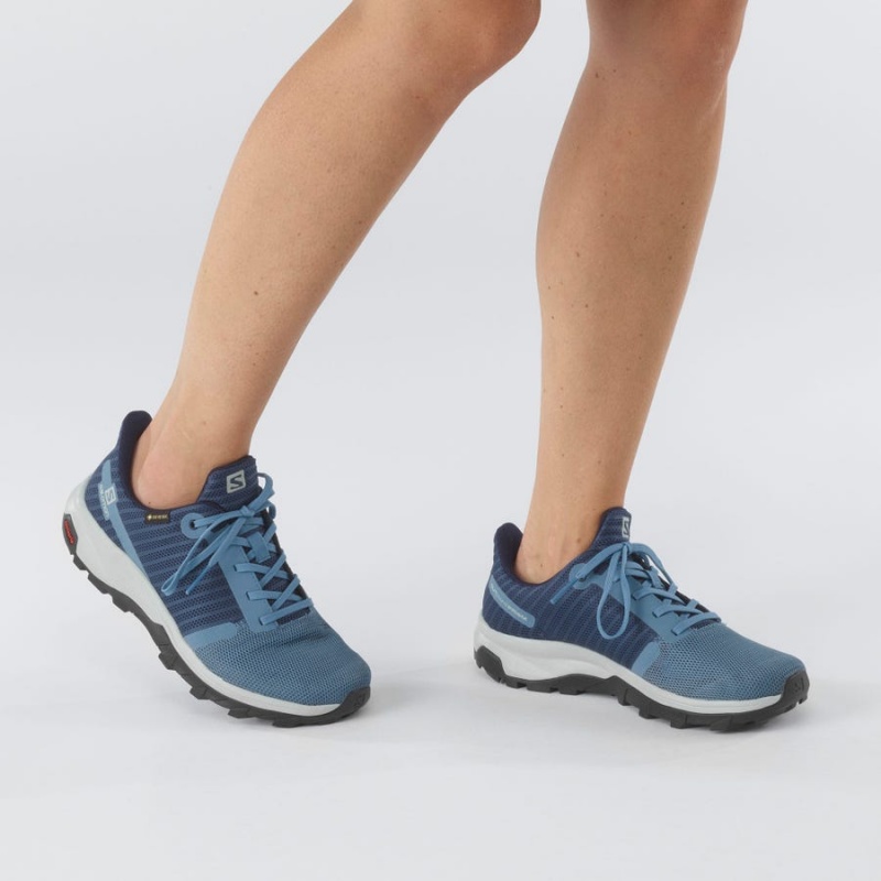 Zapatillas de Senderismo Salomon WoOUTBOUND PRISM GORE-TEX Mujer Azules | EC2781VRW