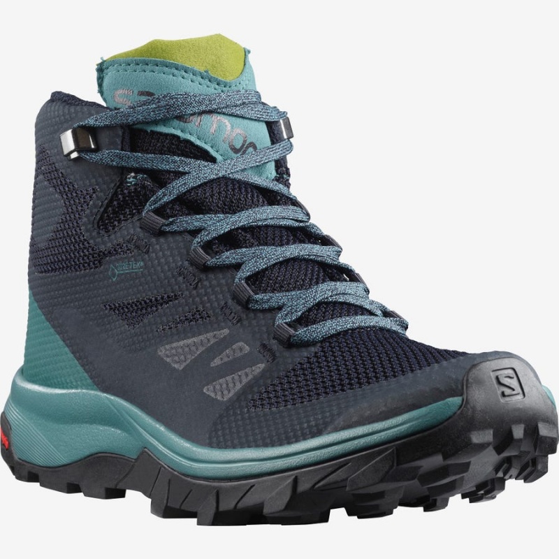 Zapatillas de Senderismo Salomon WoOUTLINE MID GORE-TEX Mujer Negras Verde | EC2834BEX