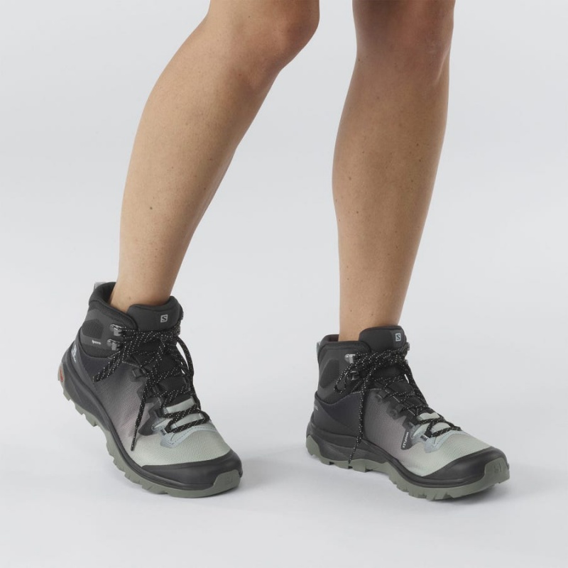 Zapatillas de Senderismo Salomon WoVAYA MID GORE-TEX Mujer Negras Blancas | EC2824FDN