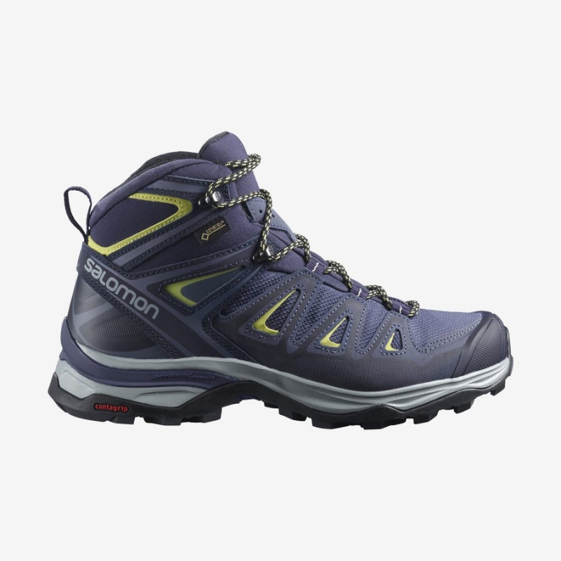 Zapatillas de Senderismo Salomon WoX ULTRA 3 WIDE MID GORE-TEX Mujer Azules | EC2811WNB