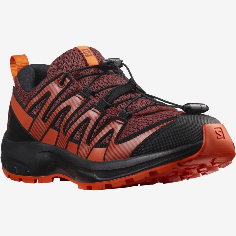 Zapatillas de Senderismo Salomon XA PRO V8 Niños Negras Rojas | EC3580JPQ