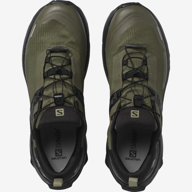 Zapatillas de Senderismo Salomon X RAISE GORE-TEX Hombre Negras Verde Oliva | EC2023AHK