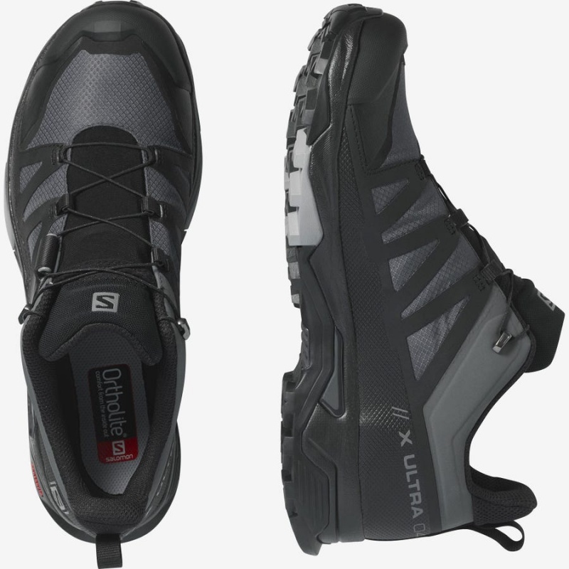 Zapatillas de Senderismo Salomon X ULTRA 4 GORE-TEX Hombre Gris Negras | EC2034CTV