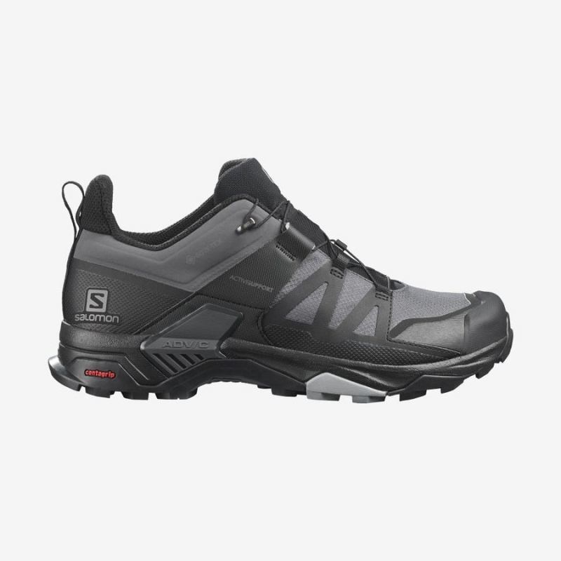 Zapatillas de Senderismo Salomon X ULTRA 4 GORE-TEX Hombre Gris Negras | EC2034CTV