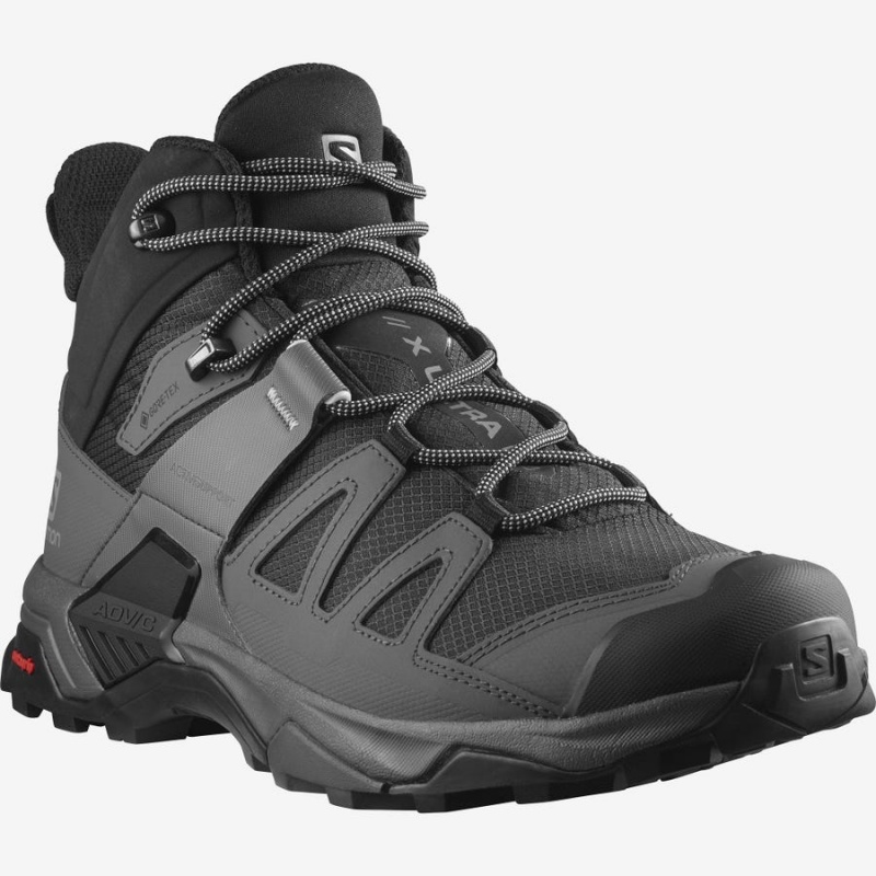 Zapatillas de Senderismo Salomon X ULTRA 4 MID WIDE GORE-TEX Hombre Negras Azules | EC2002HAP