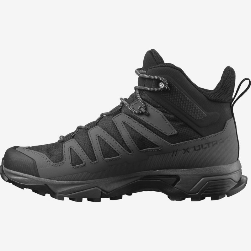 Zapatillas de Senderismo Salomon X ULTRA 4 MID WIDE GORE-TEX Hombre Negras Azules | EC2002HAP