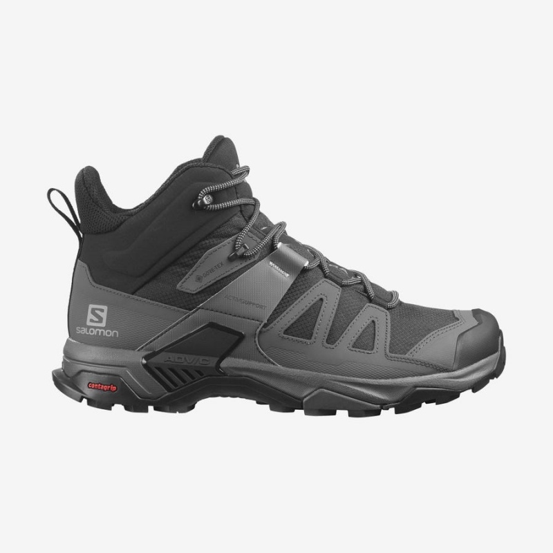 Zapatillas de Senderismo Salomon X ULTRA 4 MID WIDE GORE-TEX Hombre Negras Azules | EC2002HAP