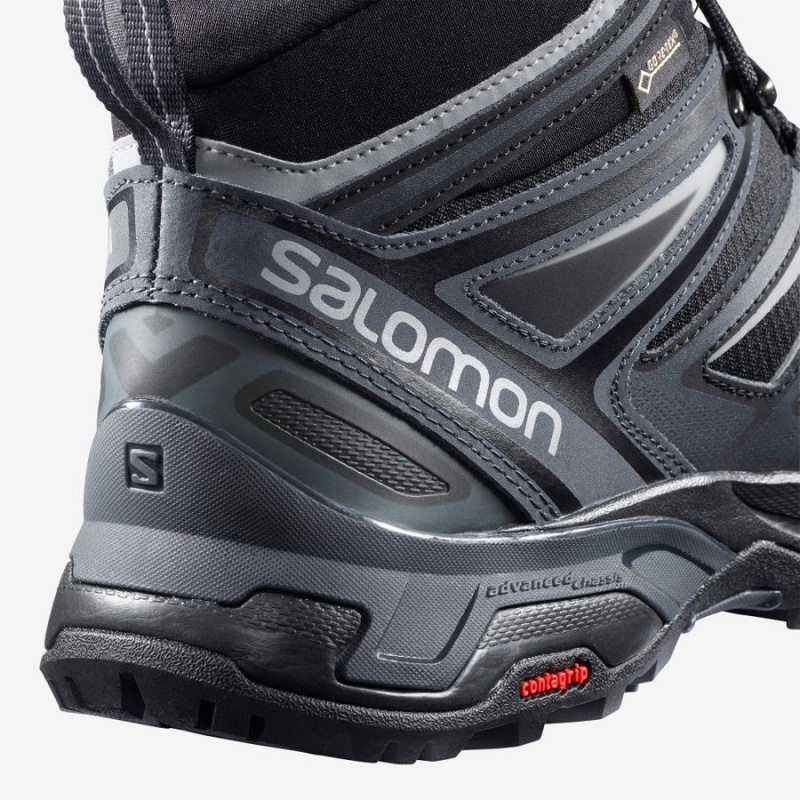 Zapatillas de Senderismo Salomon X ULTRA 3 MID GORE-TEX Hombre Gris Negras | EC2049AHK