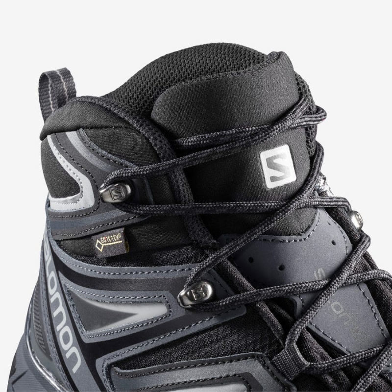 Zapatillas de Senderismo Salomon X ULTRA 3 MID GORE-TEX Hombre Gris Negras | EC2049AHK