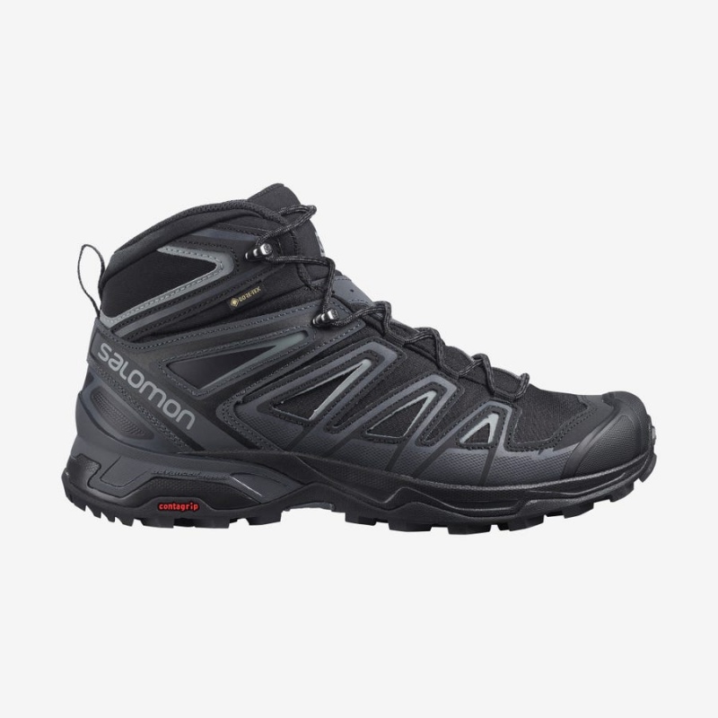 Zapatillas de Senderismo Salomon X ULTRA 3 MID GORE-TEX Hombre Gris Negras | EC2049AHK