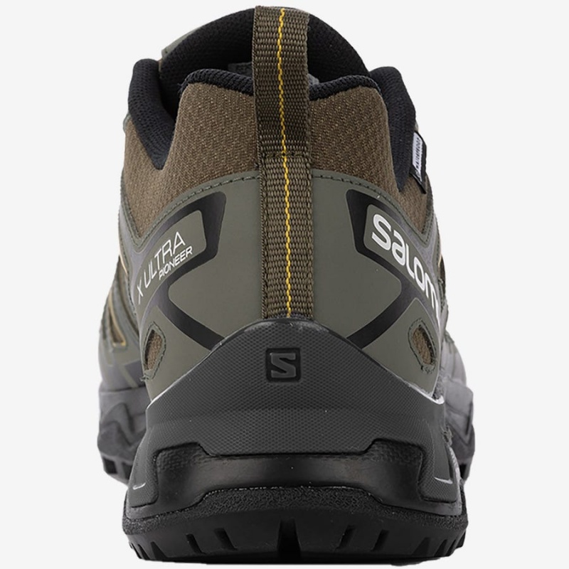 Zapatillas de Senderismo Salomon X ULTRA PIONEER CLIMASALOMON™ WATERPROOF Hombre Verde Oliva Negras | EC2070DFM