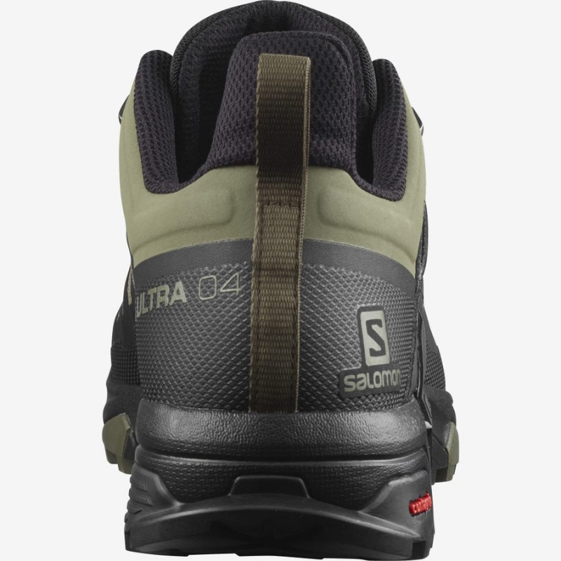 Zapatillas de Senderismo Salomon X ULTRA 4 WIDE GORE-TEX Hombre Verde Oliva Negras | EC2073HAP