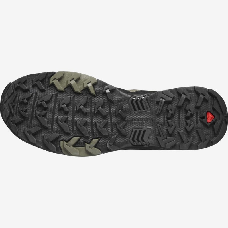 Zapatillas de Senderismo Salomon X ULTRA 4 WIDE GORE-TEX Hombre Verde Oliva Negras | EC2073HAP