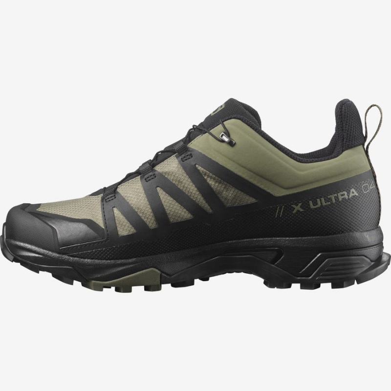 Zapatillas de Senderismo Salomon X ULTRA 4 WIDE GORE-TEX Hombre Verde Oliva Negras | EC2073HAP